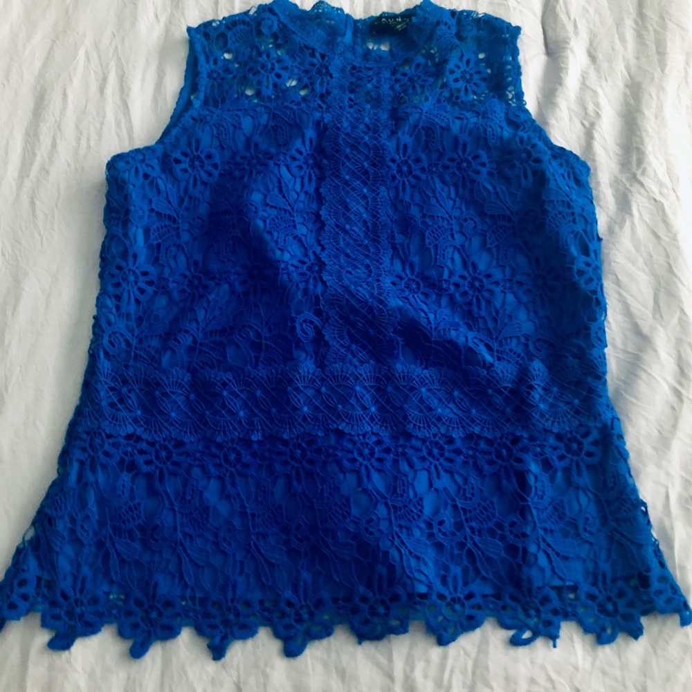 Lace Blue Blouse